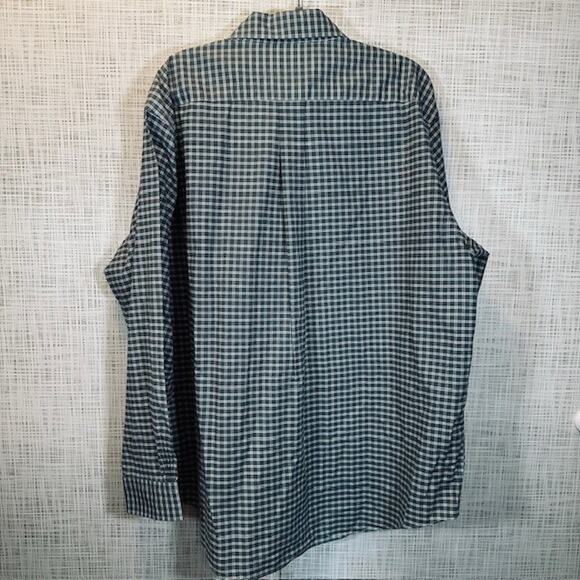 Brooks Brothers The Original Polo Shirt XL Long Sleeve Button Shirt Green Check - Picture 4 of 16